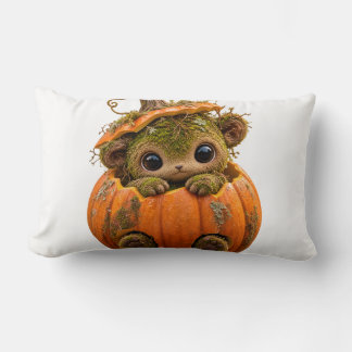 Cute Mossy Pumpkin Throw Pillow