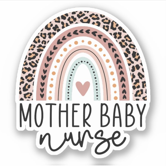 Cute Mother Baby Nurse Leopard Rainbow (Front)