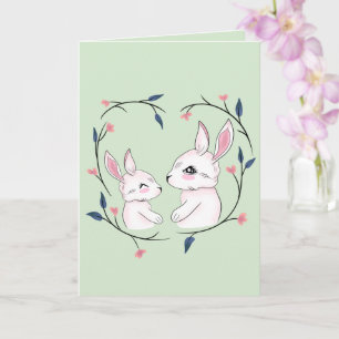 Cute Mother Bunny Floral Easter & Mother's Day Card