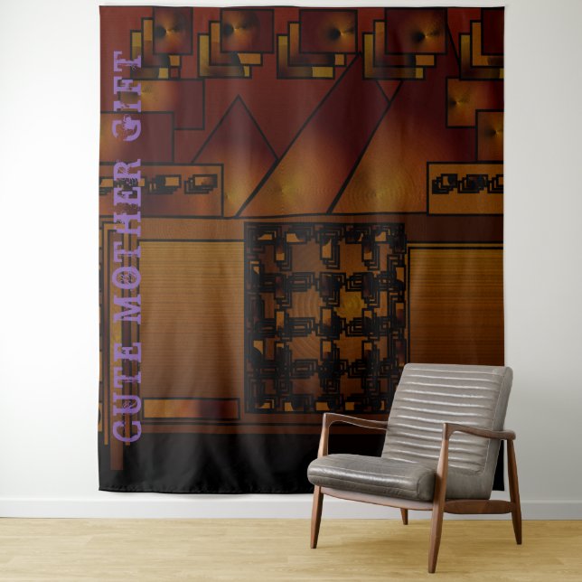 CUTE MOTHER GIFT_IMG_BLACK_BROWN _RMDESIGNFLO55_   TAPESTRY (In Situ)