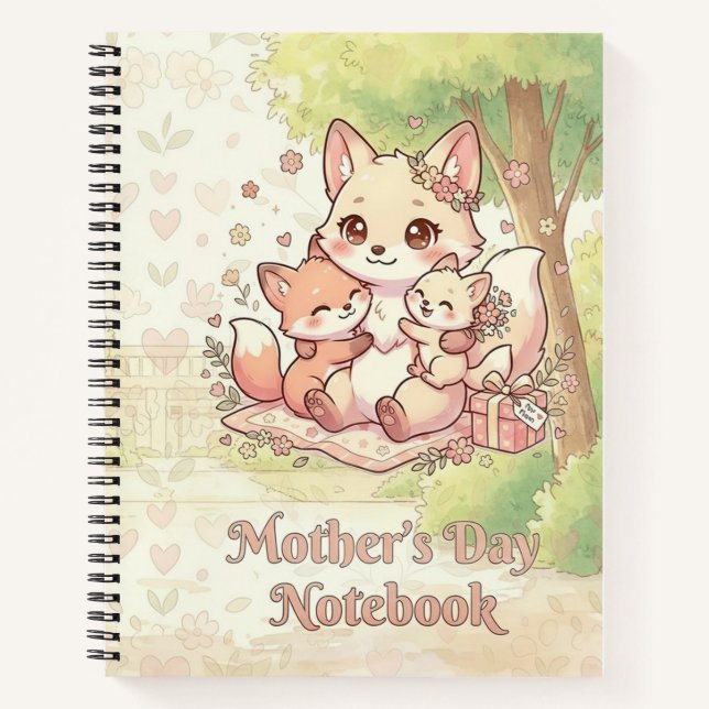 Cute Mother's Day Fox Notebook (Front)