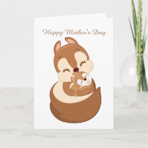 Cute Mother's Day Holiday squirrel Card