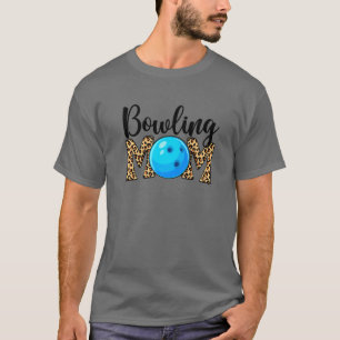 Cute Mother's Day Leopard Bowling Mom Mommy Women T-Shirt