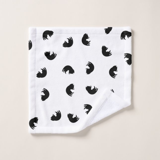 CUTE Motif de chat noir et blanc (Gant de toilette)