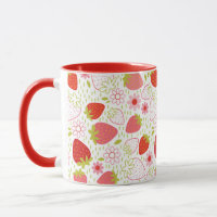 Cute Motif de fraise rouge Mug