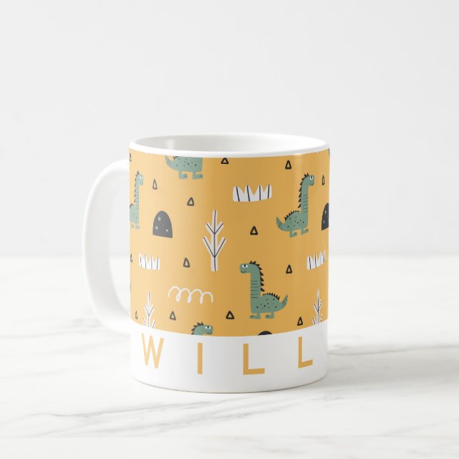 Cute Motif Dinosaur Mug | Cadeau personnalisé pour (Devant gauche)