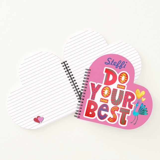 Cute Motivational Customized Heart shape spiral  Notebook (Inside)