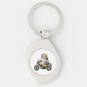 Cute Motorcycle Girl – Yellow Mini Bike Cartoon De Keychain