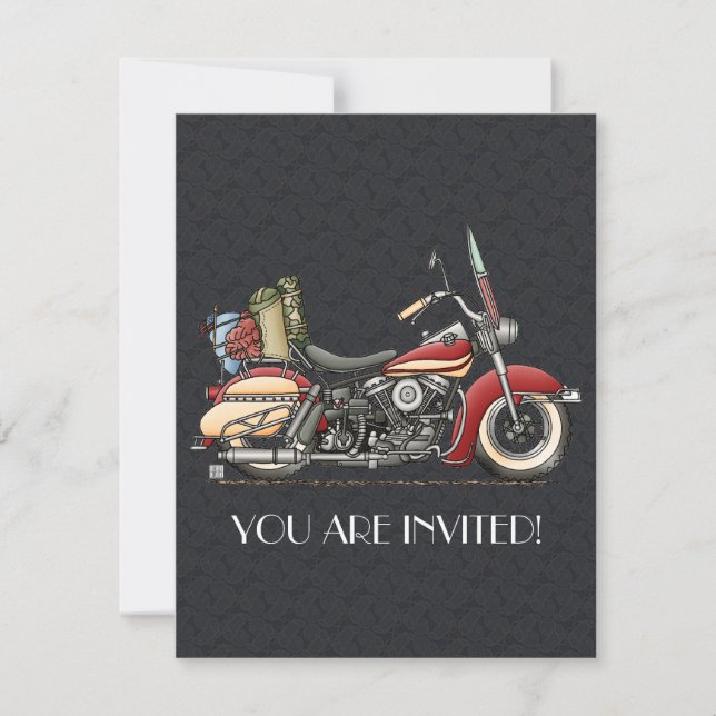 Cute Motorcycle Invitation (Front)
