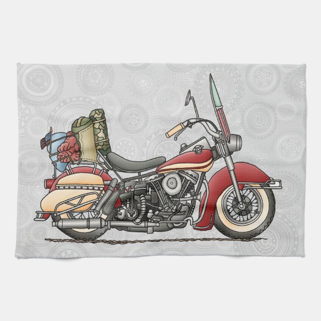 Cute Motorcycle Kitchen Towel (Horizontal)