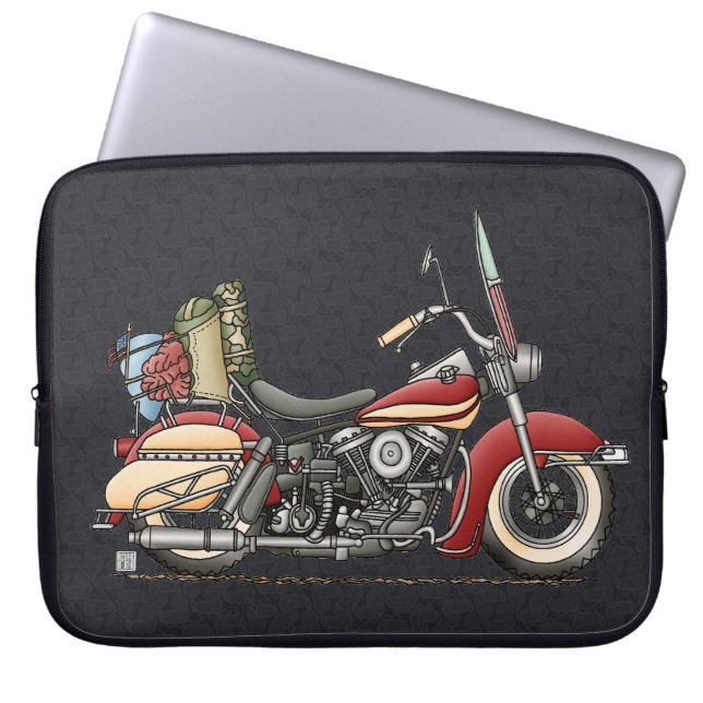 Cute Motorcycle Laptop Sleeve (Front)