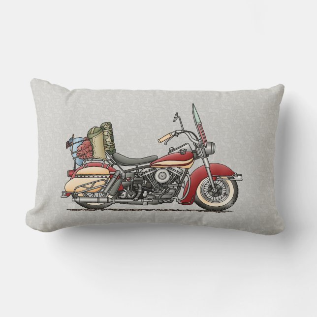 Cute Motorcycle Lumbar Pillow (Front)