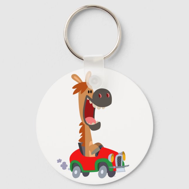 Cute Motorized Cartoon Horse Keychain (Front)