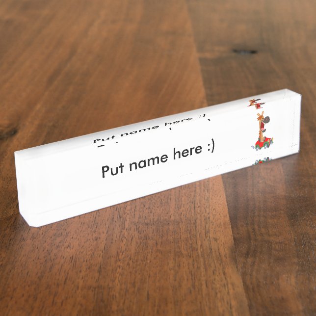 Cute Motorized Cartoon Horse Name Plate (Side)
