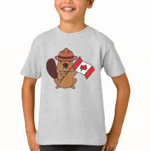 Cute Mountie Beaver Canada Kids Graphic Tee