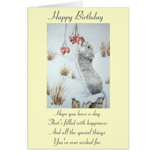 Cute mouse and red berries snow scene wildlife