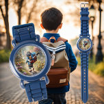 Cute mouse boy on his way to school watch<br><div class="desc">This watch features a cute mouse boy on his way to school - the perfect gift for all boys!</div>