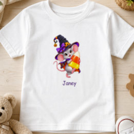 Cute Mouse Carrying Candy Corn Personalized Toddler T-shirt