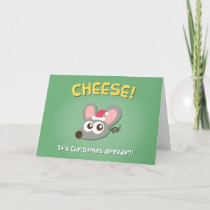 Cute Mouse Cheese Its Christmas Pun Greeting Card