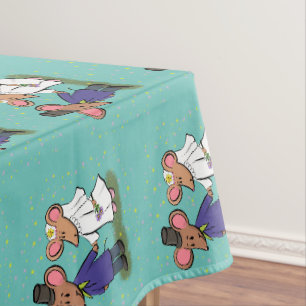 Cute mouse couple cartoon illustration tablecloth