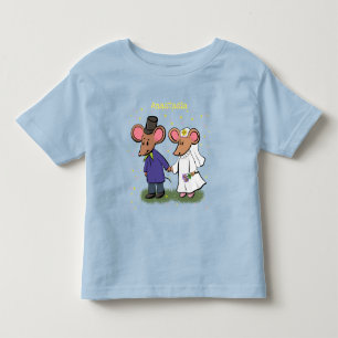 Cute mouse couple cartoon illustration toddler t-shirt