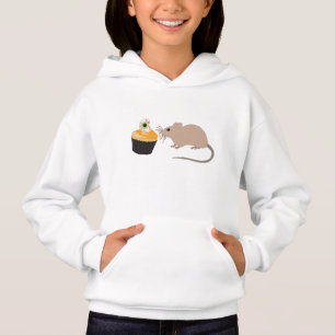 Cute Mouse Eating Halloween Eyeball Cupcake