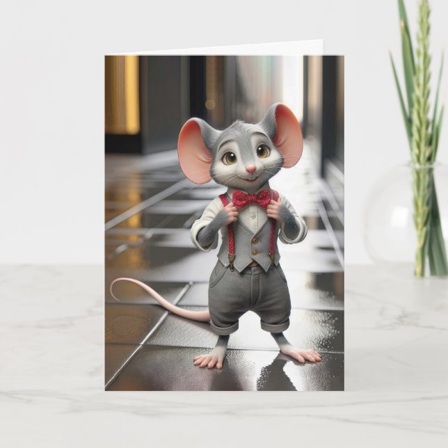 Cute Mouse For Getting Older Birthday Card (Front)