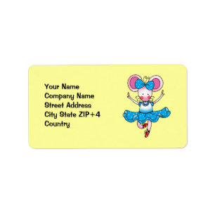 Cute mouse girl ballerina label