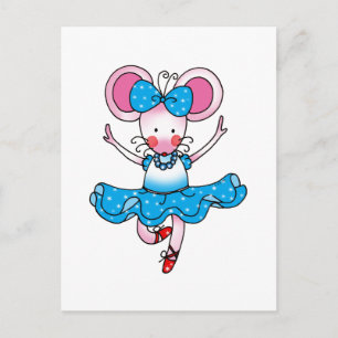 Cute mouse girl ballerina postcard