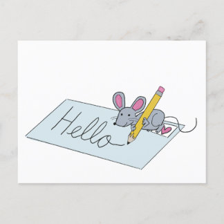 Cute mouse greeting postcard