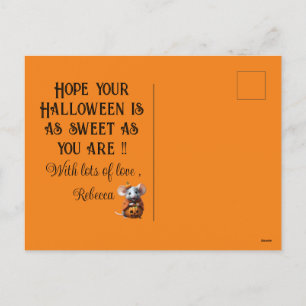 cute mouse halloween personalized custom card 