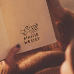 Cute Mouse Hand Drawn Ex Libris Bookplate Book Rubber Stamp<br><div class="desc">This book stamp features a hand-drawn illustration of a little mouse taking a nap under a book. The book reads "ex libris", and your name is printed below. Ideal for teachers, childrens, book lovers, and librarians. This is the wooden rubber stamp - choose the handle and ink pad options according...</div>