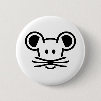 Cute mouse head face 2 inch round button