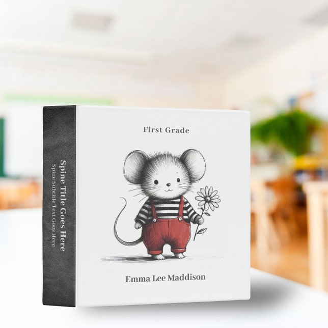 Cute Mouse Holding Daisy Sketch  Binder (Creator Uploaded)