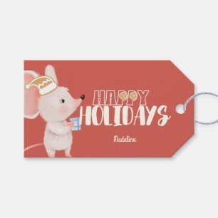 cute mouse holiday present gift tags