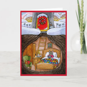 Cute Mouse Hygge ou carte de Noël ou invitation