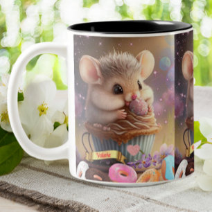 Cute Mouse in a cup sweet treats personalized 