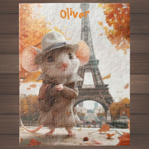 Cute mouse in Paris Sunny Day Jigsaw Puzzle