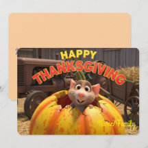 Cute Mouse in Pumpkin – Happy Thanksgiving Farm