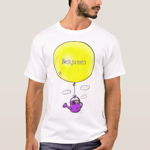 Cute mouse in watering can with balloon cartoon T-Shirt