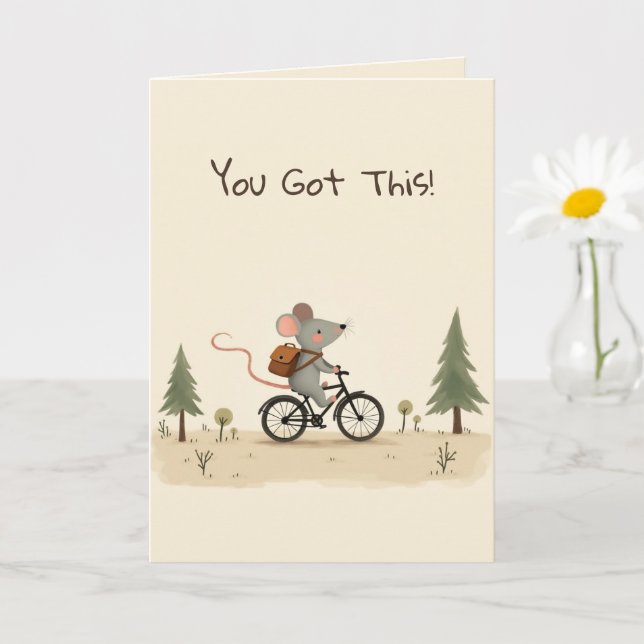 Cute Mouse Kids Kind Encouragement Greeting Card (Small Plant)