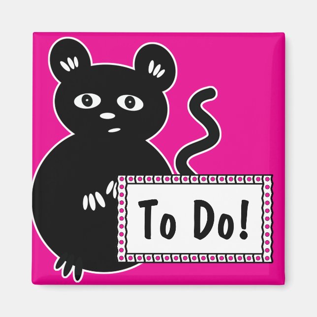 Cute Mouse Magnet To Do List for Fridge (Front)