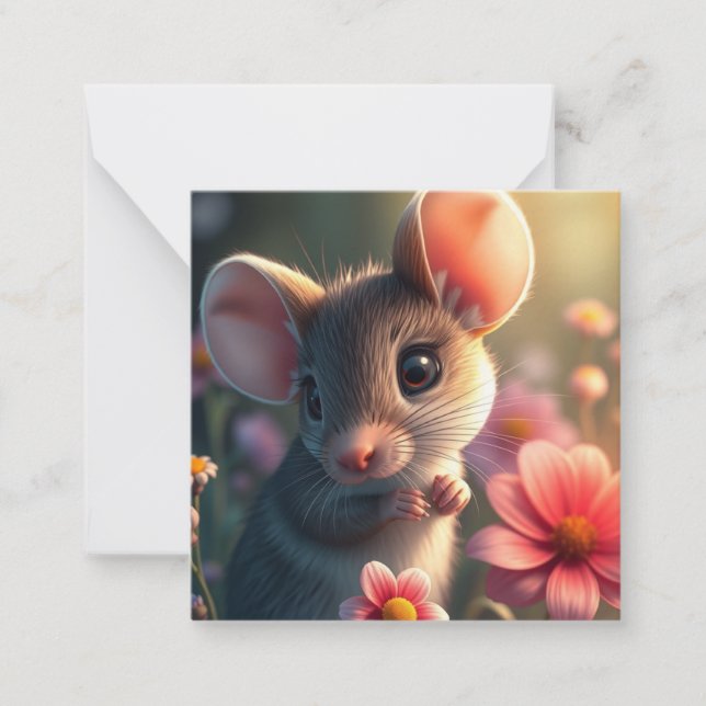 Cute Mouse Note Card (Front)