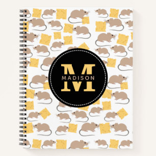 Cute Mouse Rodent Eating Cheese Pattern Notebook