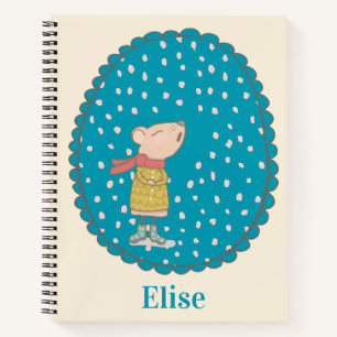 Cute Mouse Singing Christmas Carols Personalized Notebook
