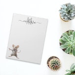 Cute Mouse Watercolor Monogram Name Notepad<br><div class="desc">This design may be personalized in the area provided by changing the photo and/or text. Or it can be customized by clicking Personalize this Template and then choosing the click to customize further option and delete or change the colour of the background, add text, change the text colour or style,...</div>