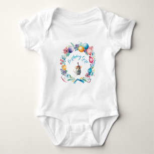 Cute Mouse Wearing a Party Hat Baby Bodysuit