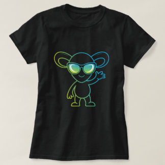 Cute Mouse Wearing Sunglasses T-Shirt Design, Neon