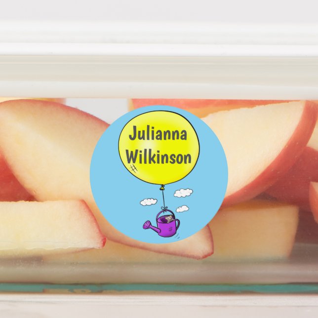 Cute mouse with balloon personalized cartoon (Affixed)