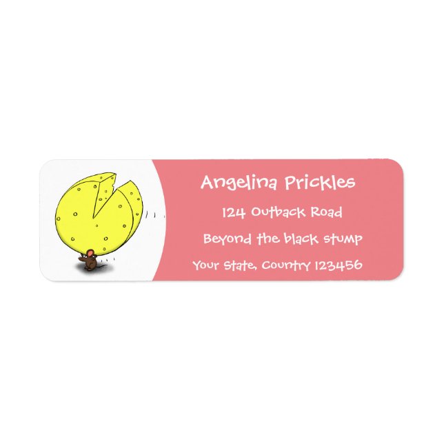 Cute mouse with cheese cartoon illustration (Front)